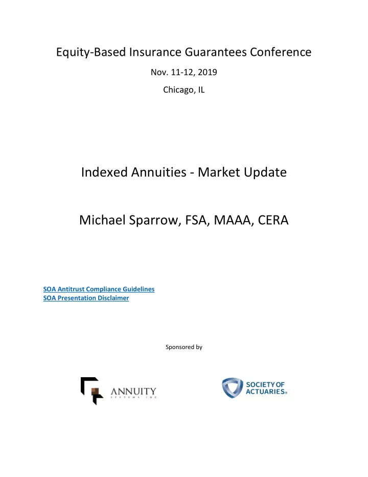 indexed annuities market update michael sparrow fsa maaa