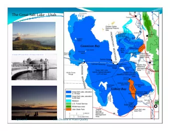 The Great Salt Lake  Utah April 2008 Utah Division of Water Quality  1 April 2008 Utah Division