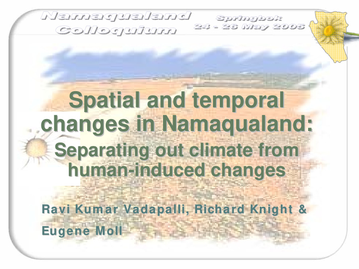 spatial and temporal spatial and temporal changes in