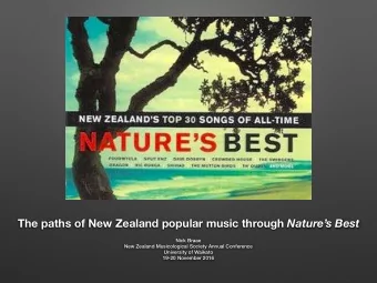 The paths of New Zealand popular music through Natures Best  Nick Braae  New Zealand