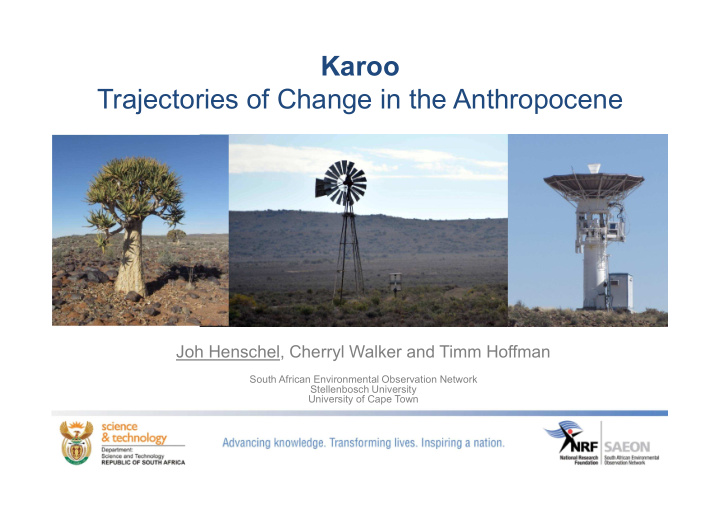 karoo trajectories of change in the anthropocene