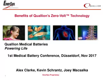 Alex Clarke, Kevin Schrantz, Joey Macsalka  EnerSys Proprietary  1  Overview  200mAh  3mAh  165mAh