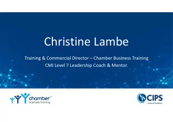 Christine Lambe  Training &amp; Commercial Director  Chamber Business Training  CMI Level 7