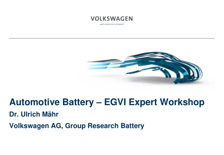 automotive battery egvi expert workshop