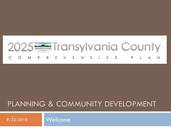 planning community development