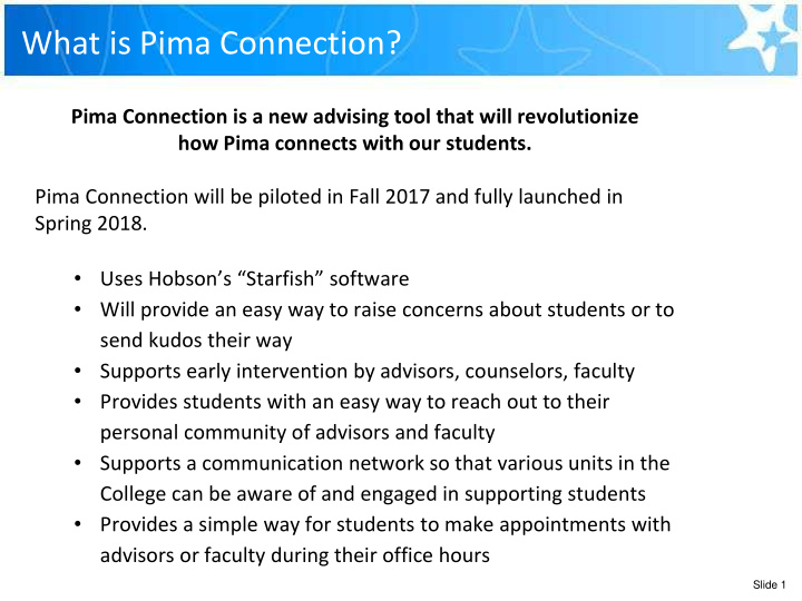 what is pima connection