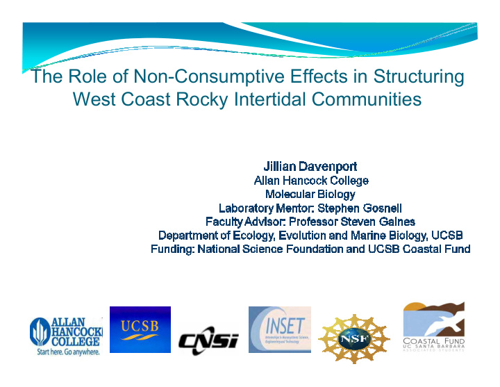 the role of non consumptive effects in structuring west