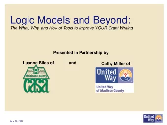 Logic Models and Beyond:  The What, Why, and How of Tools to Improve YOUR Grant Writing  Presented