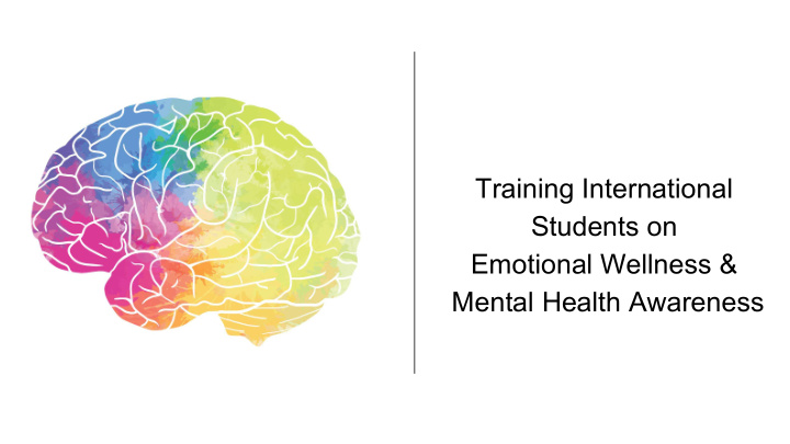 training international students on emotional wellness