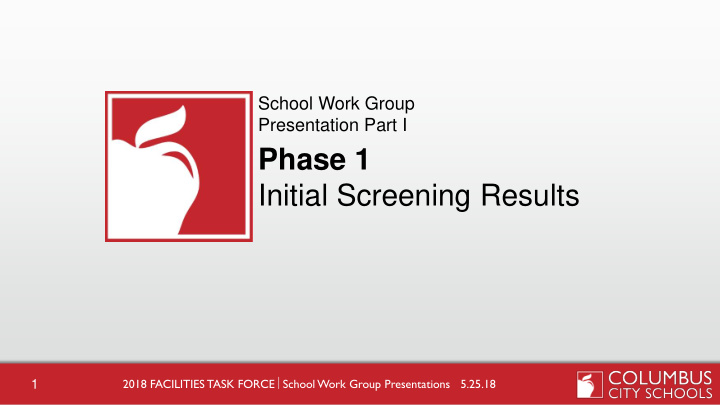 phase 1 initial screening results