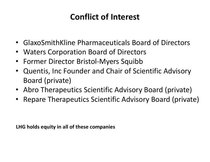 conflict of interest