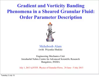 Gradient and Vorticity Banding  Phenomena in a Sheared Granular Fluid:  Order Parameter Description