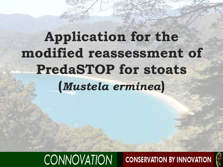 application for the modified reassessment of predastop