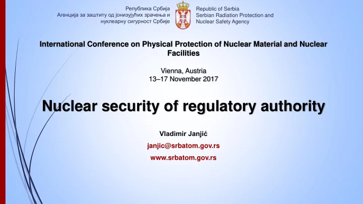 nuclear security of regulatory authority