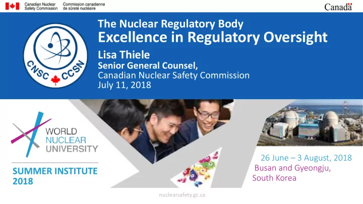 excellence in regulatory oversight