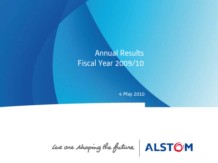 annual results fiscal year 2009 10