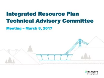 Int  ntegrated R  ed Res  esour  ource  ce Plan  lan  Tec  echnical  hnical Adv  dvis  isor  ory