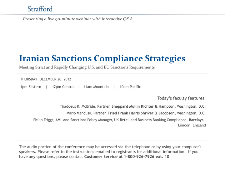 iranian sanctions compliance strategies