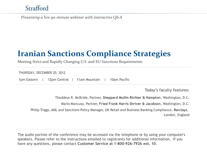 iranian sanctions compliance strategies