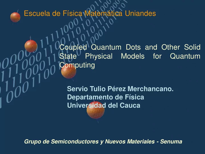 state physical models for quantum