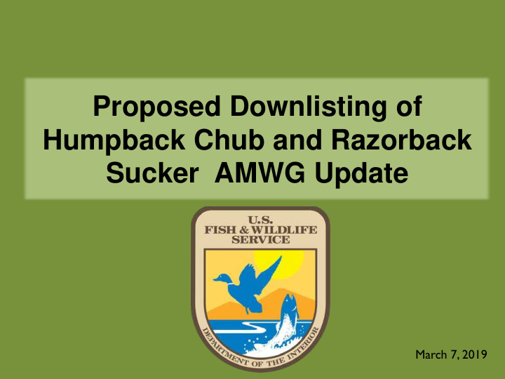 proposed downlisting of humpback chub and razorback