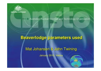 Beaverlodge parameters used  Beaverlodge parameters used  Mat Johansen &amp; John Twining  Mat