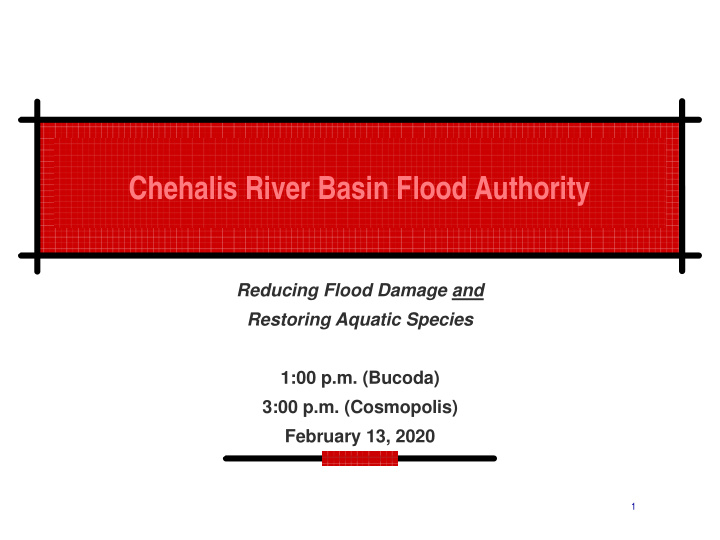 chehalis river basin flood authority