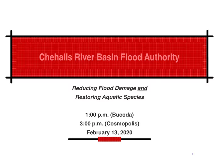 chehalis river basin flood authority