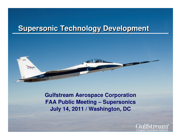 supersonic technology development supersonic technology