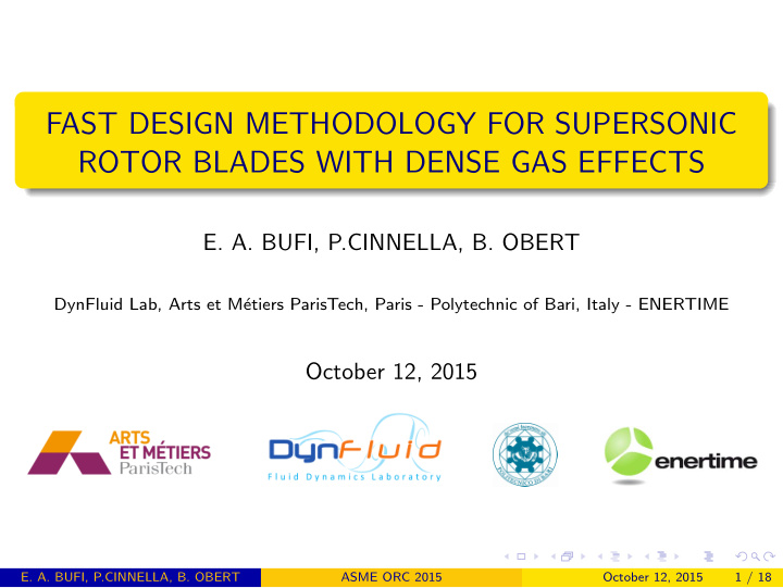 fast design methodology for supersonic rotor blades with