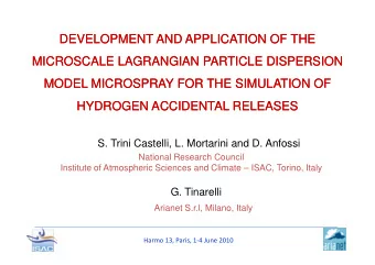 DEVELOPMENT AND APPLICATION OF THE  DEVELOPMENT AND APPLICATION OF THE  MICROSCALE LAGRANGIAN