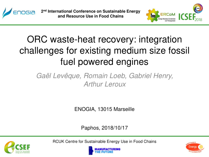 orc waste heat recovery integration challenges for