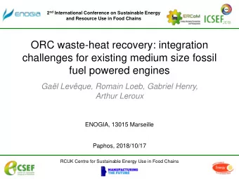 ORC waste-heat recovery: integration  challenges for existing medium size fossil  fuel powered