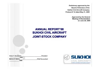 ANNUAL REPORT08  ANNUAL REPORT08  SUKHOI CIVIL AIRCRAFT  SUKHOI CIVIL AIRCRAFT  JOINT-  JOINT