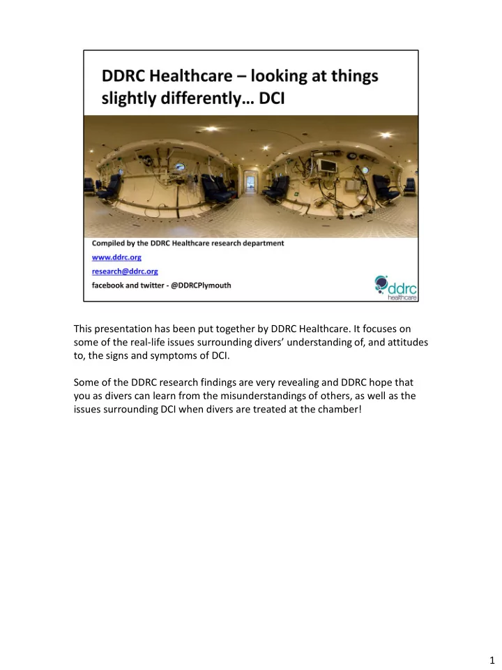 this presentation has been put together by ddrc