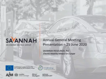 Annual General Meeting  Presentation  25 June 2020  A N  E  E N ER  ERGY M  Y M E TALS  LS G  G