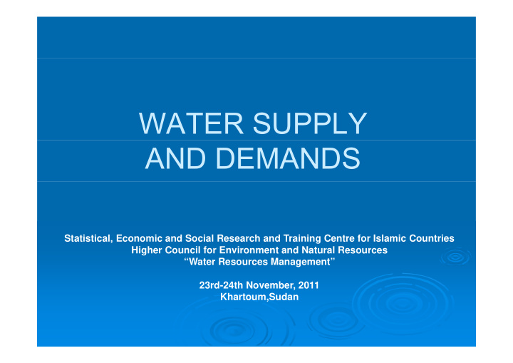 water supply and demands
