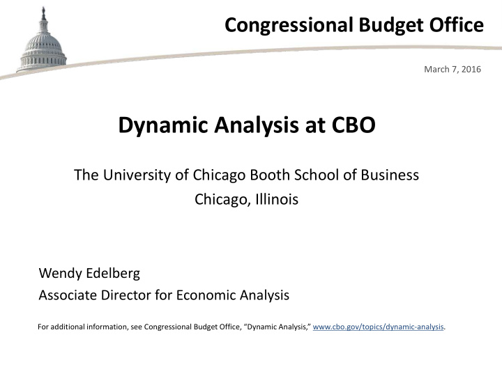 dynamic analysis at cbo