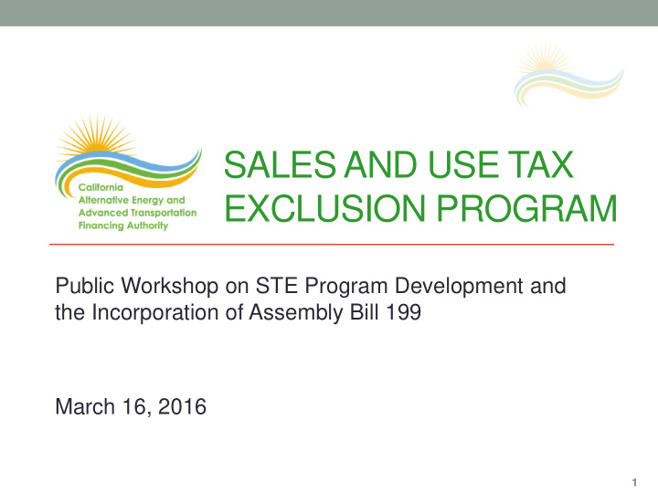 sales and use tax exclusion program
