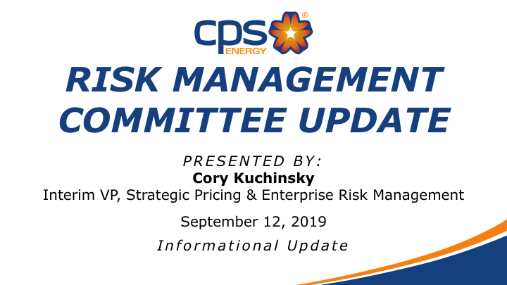 risk management committee update