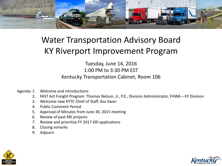 water transportation advisory board ky riverport
