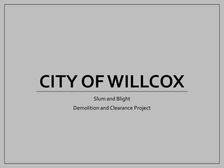 city of willcox