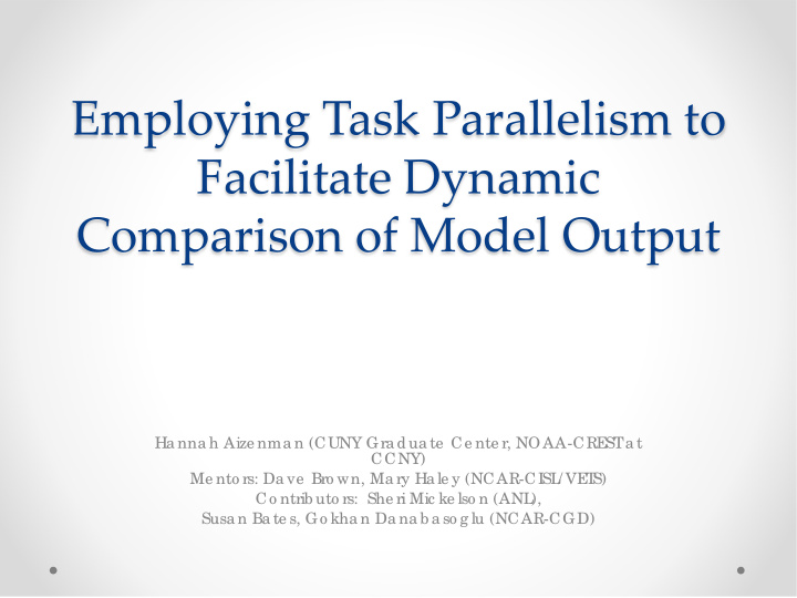employing task parallelism to facilitate dynamic