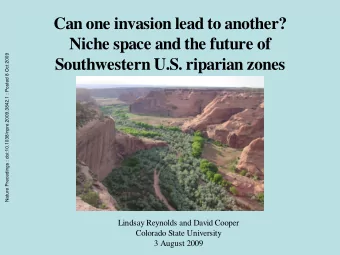 Can one invasion lead to another?  Niche space and the future of  Nature Precedings :