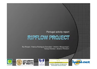 Portugal activity report Rui Rivaes 1 , Patricia Rodrguez-Gonzlez 1 , Antnio Albuquerque 1 ,