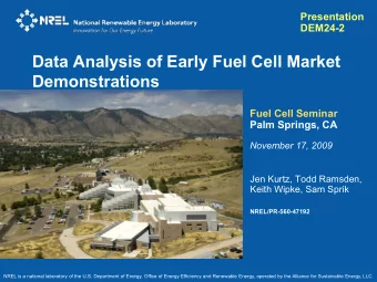 Data Analysis of Early Fuel Cell Market  Demonstrations  Fuel Cell Seminar  Palm Springs, CA
