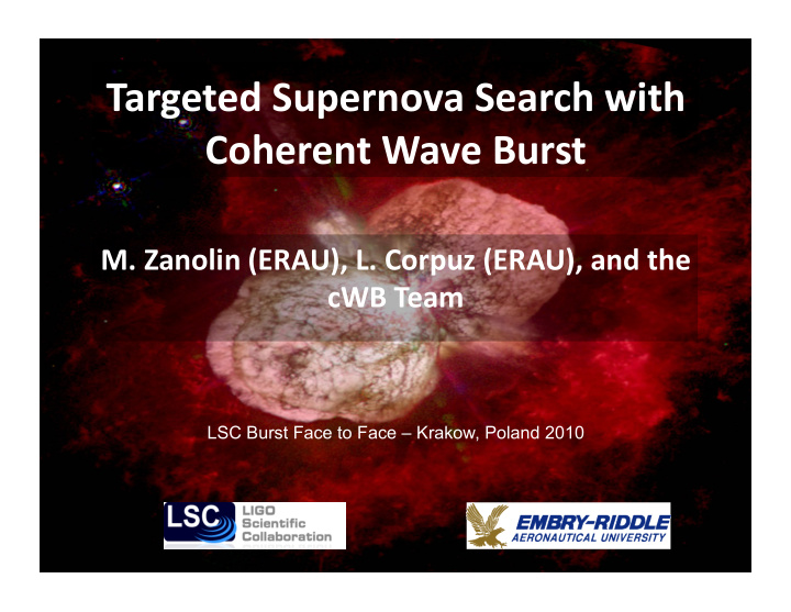 targeted supernova search with coherent wave burst