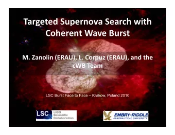 TargetedSupernovaSearchwith  CoherentWaveBurst