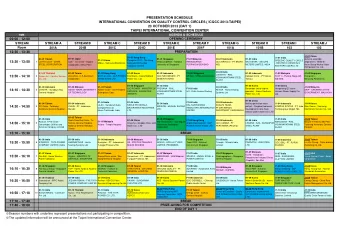 PRESENTATION SCHEDULE  INTERNATIONAL CONVENTION ON QUALITY CONTROL CIRCLES ( ICQCC 2013-TAIPEI)  23