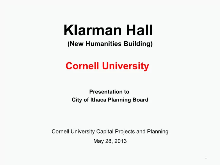 klarman hall